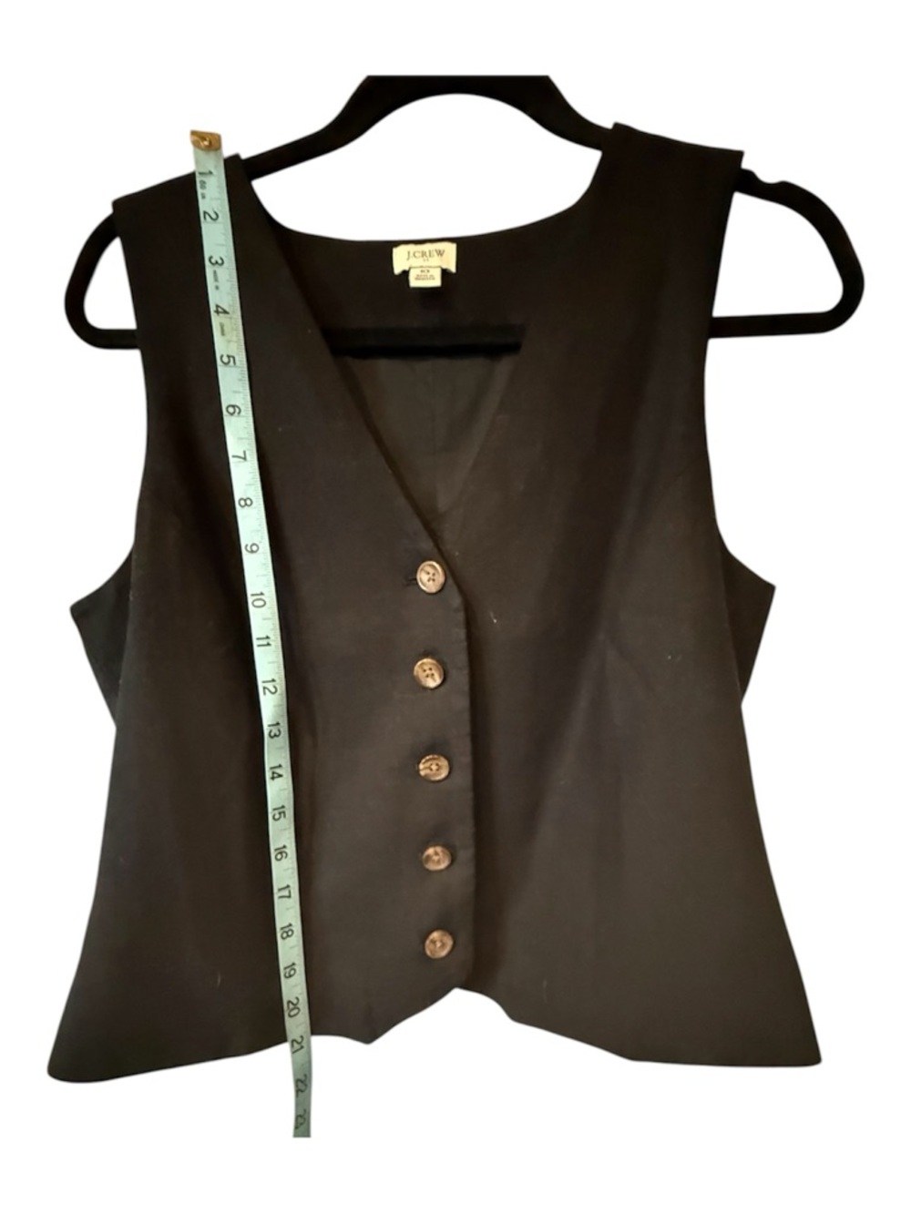 J. CREW Black Button Front V-Neck Vest, size 10 - Picture 7 of 7